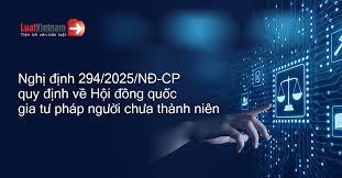 Nghị định số 294/2025/NĐ-CP quy định Hội đồng quốc gia về tư pháp người chưa thành niên