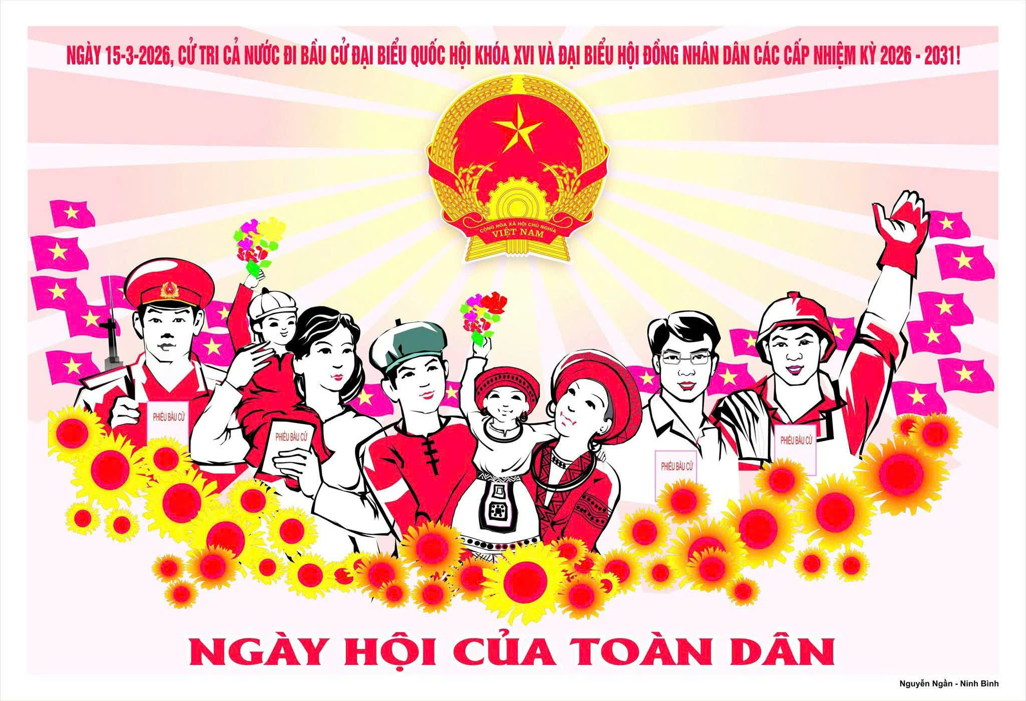Tuyên truyền bầu cử đại biểu Quốc hội khóa XVI và đại biểu Hội đồng nhân dân các cấp nhiệm kỳ 2026-2031 bằng song ngữ tiếng Việt - tiếng Mông