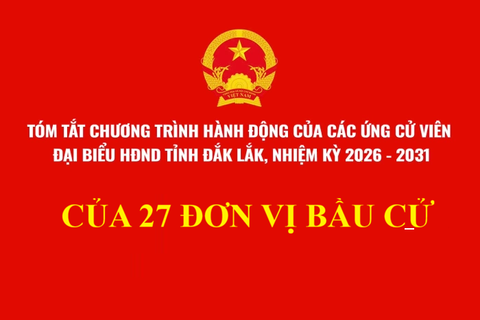 Tóm tắt Chương trình hành động của ứng cử viên đại biểu HĐND tỉnh Đắk Lắk, nhiệm kỳ 2026-2031