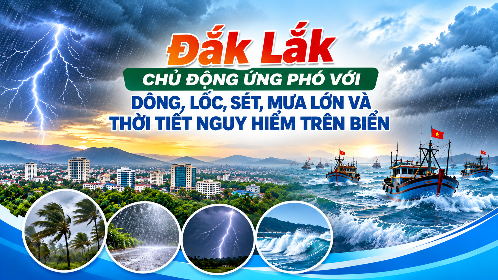 Đắk Lắk chủ động ứng phó với dông, lốc, sét, mưa lớn và thời tiết nguy hiểm trên biển
