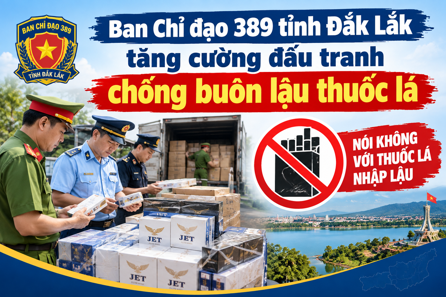 Ban Chỉ đạo 389 tỉnh Đắk Lắk tăng cường đấu tranh chống buôn lậu thuốc lá