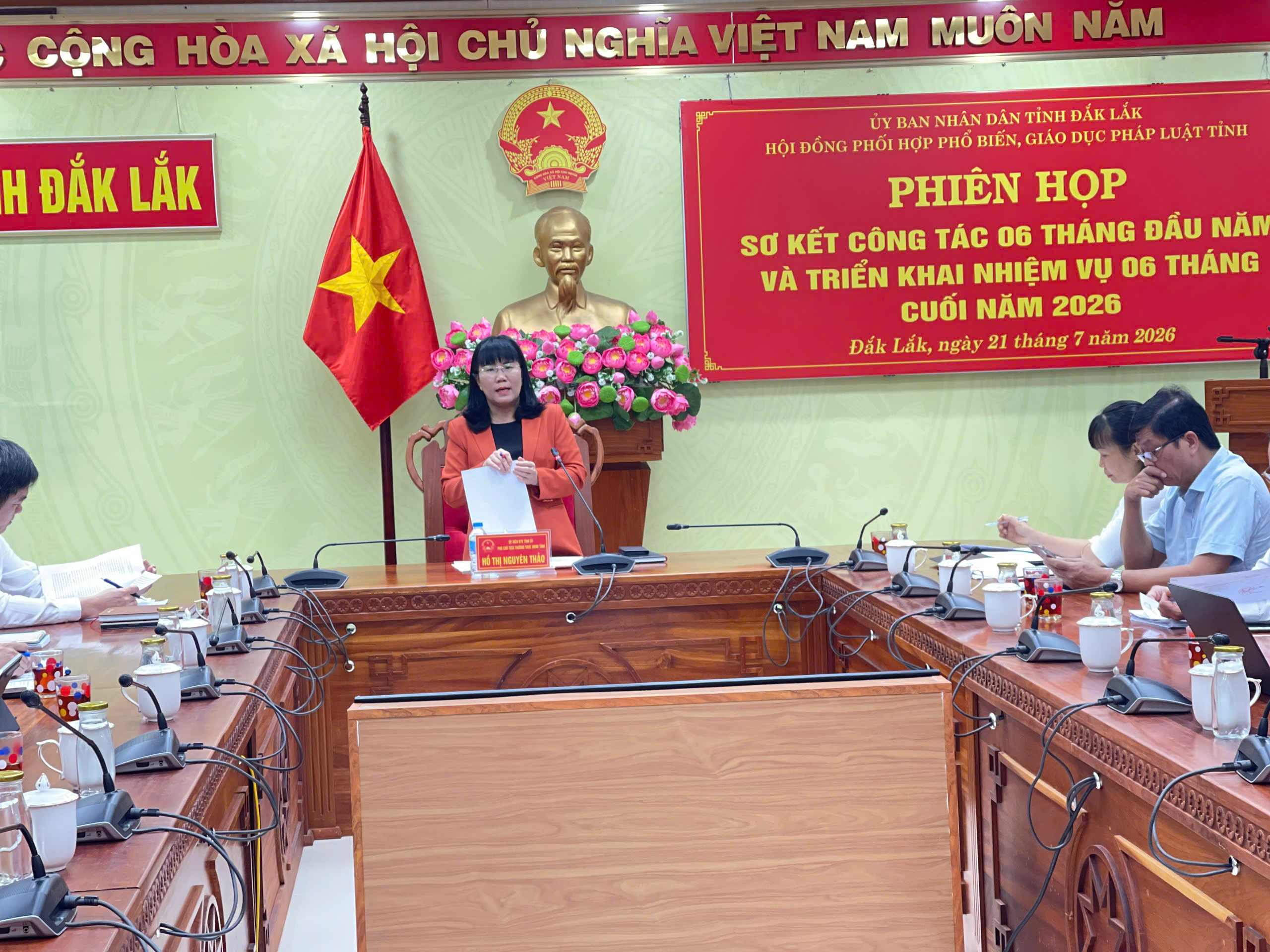 Hội đồng phối hợp phổ biến, giáo dục pháp luật tỉnh tổ chức Phiên họp sơ kết 06 tháng đầu và triển khai nhiệm vụ 06 tháng cuối năm 2026