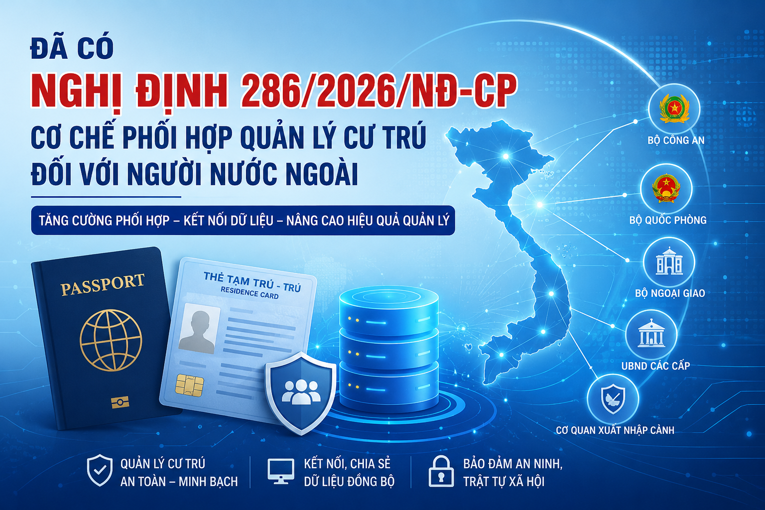 Đã có Nghị định 286/2026/NĐ-CP cơ chế phối hợp quản lý cư trú đối với người nước ngoài